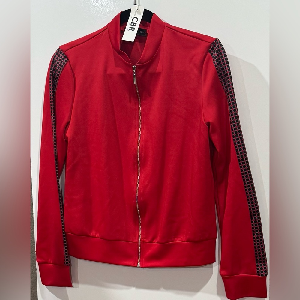 CBR Set -Red Bomber Jacket with Mesh Detailing and pants